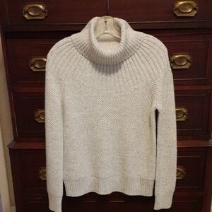 J. Crew Heather Gray Cowl Neck Sweater with Chunky Knit and Relaxed Fit